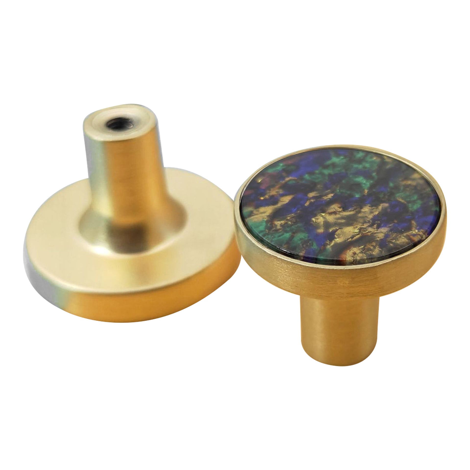 Zinc Alloy Shell Marble Texture Furniture Round Handle Drawer Wardrobe Cabinet Door Knob, 22mm Screw