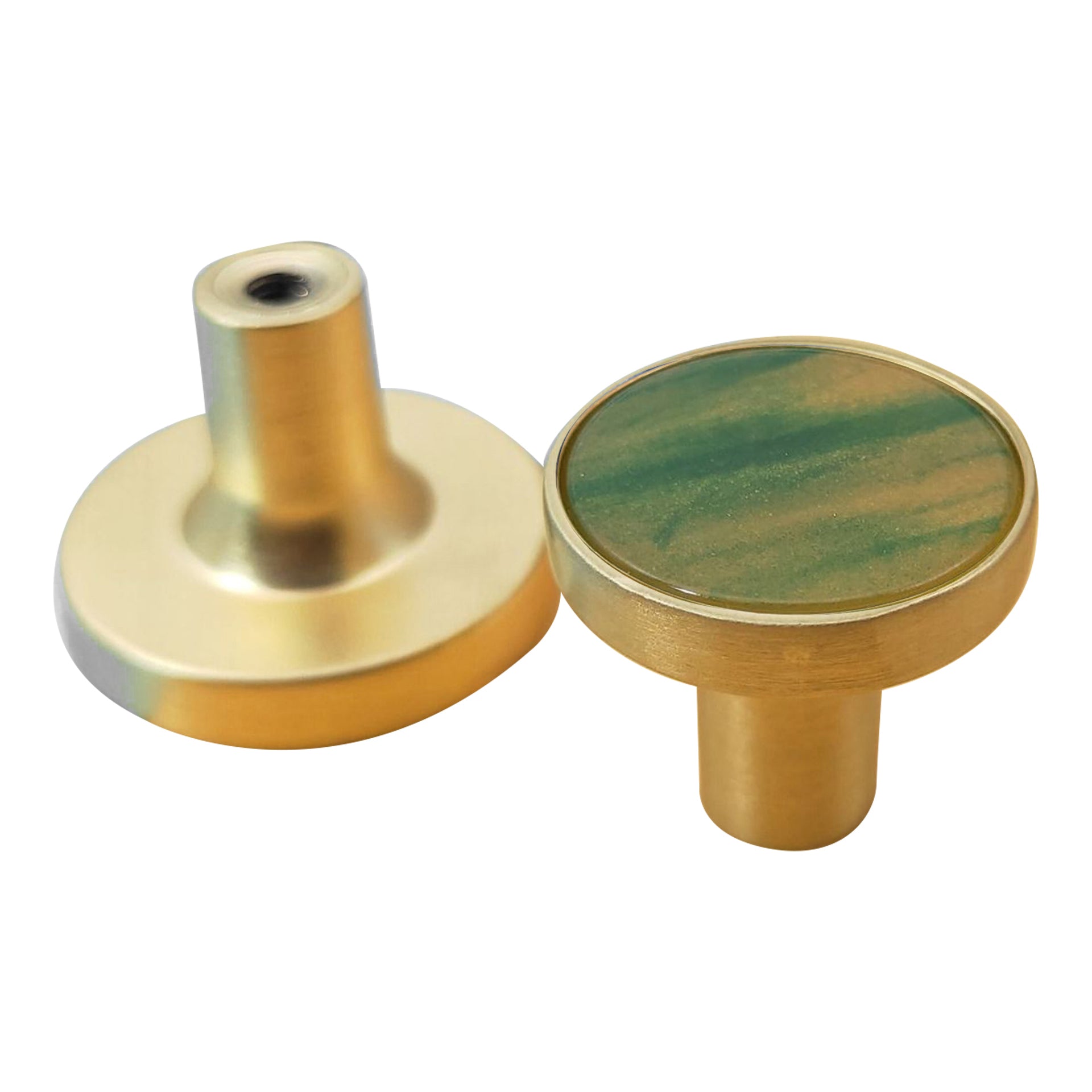 Zinc Alloy Shell Marble Texture Furniture Round Handle Drawer Wardrobe Cabinet Door Knob, 22mm Screw