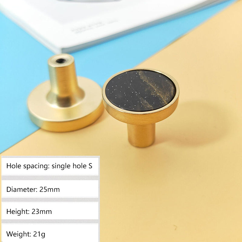 Zinc Alloy Shell Marble Texture Furniture Round Handle Drawer Wardrobe Cabinet Door Knob, 22mm Screw