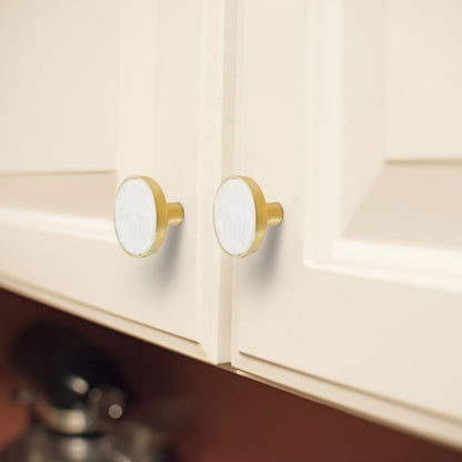 Zinc Alloy Shell Marble Texture Furniture Round Handle Drawer Wardrobe Cabinet Door Knob, 22mm Screw