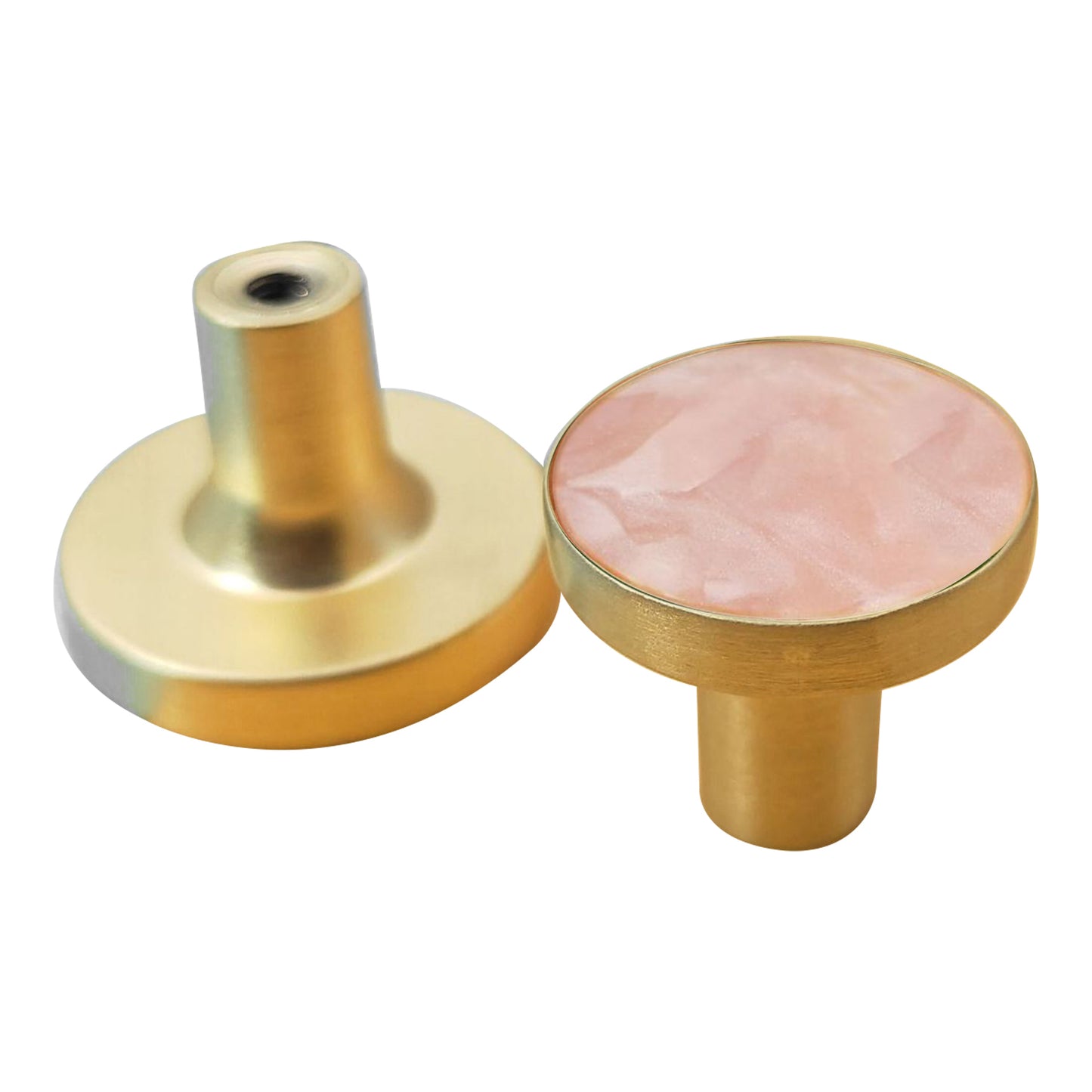 Zinc Alloy Shell Marble Texture Furniture Round Handle Drawer Wardrobe Cabinet Door Knob, 22mm Screw