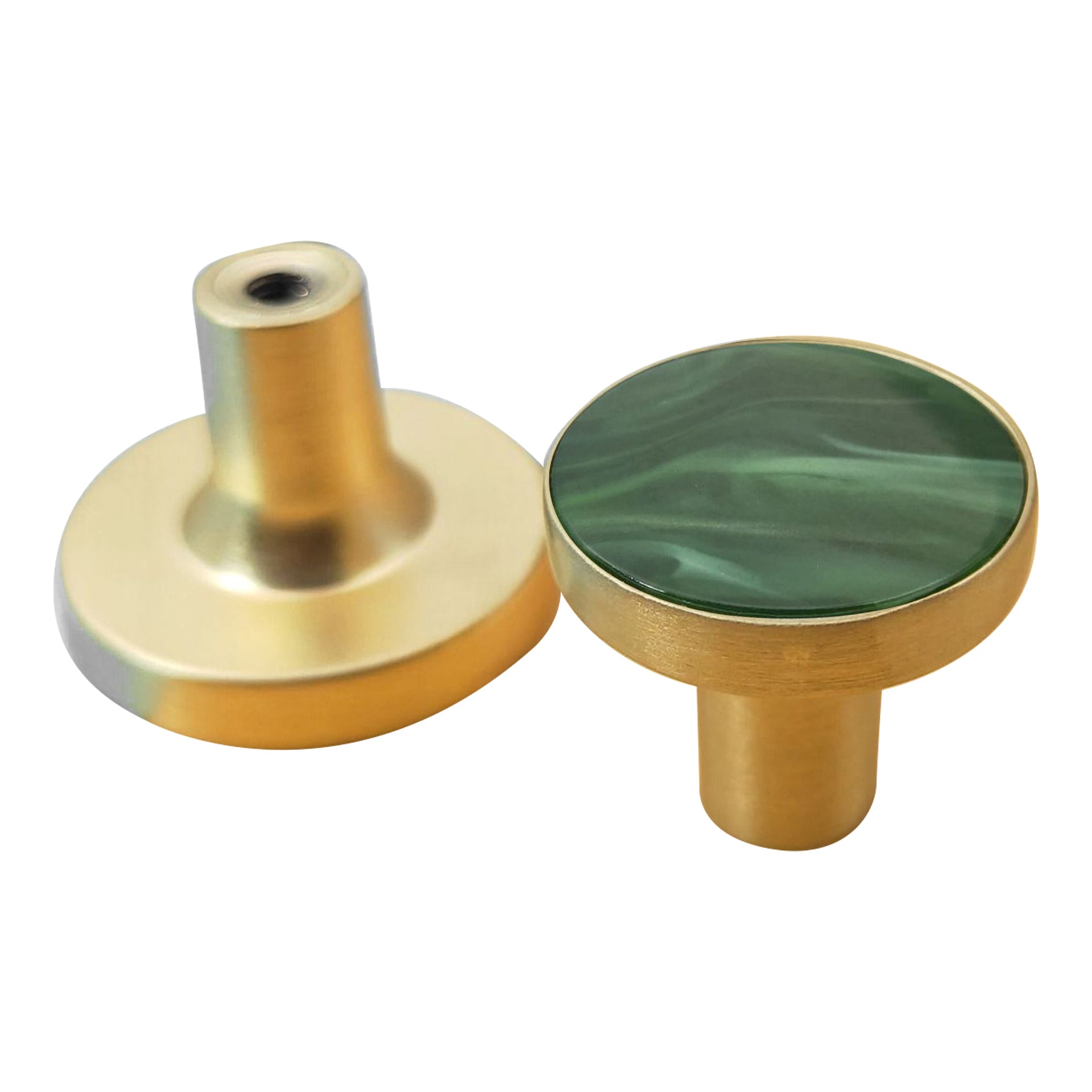 Zinc Alloy Shell Marble Texture Furniture Round Handle Drawer Wardrobe Cabinet Door Knob, 22mm Screw