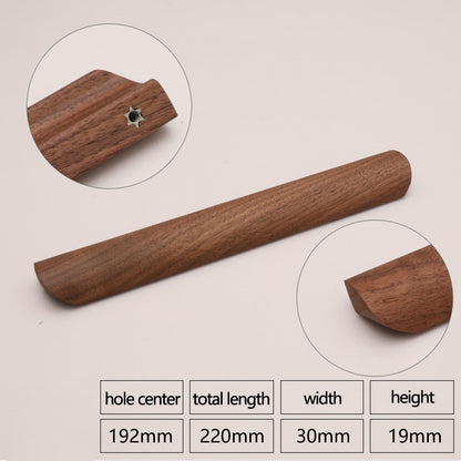 22mm Screw Wooden Cabinet Pulls Black Walnut Cupboard Wardrobe Pull Handle