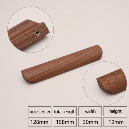 Black Walnut Cabinet Pulls Handle 22mm Screw Cupboard Wardrobe Wooden Pulls
