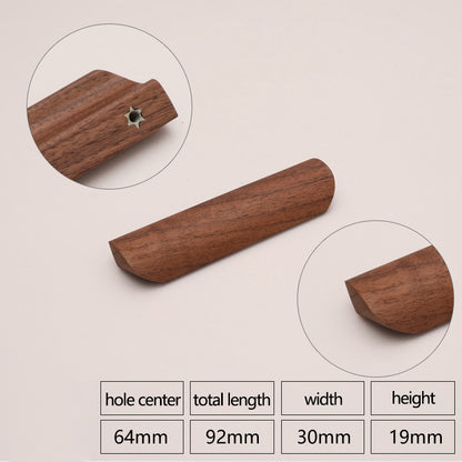 Black Walnut Cabinet Pulls Handle 22mm Screw Cupboard Wardrobe Wooden Pulls