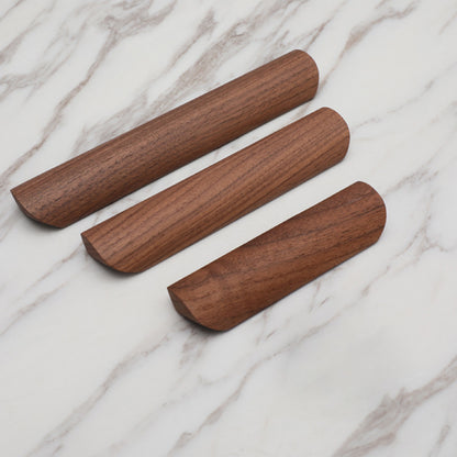 Black Walnut Cabinet Pulls Handle 22mm Screw Cupboard Wardrobe Wooden Pulls