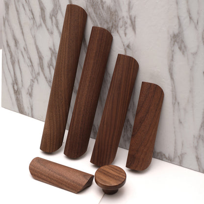 Black Walnut Cabinet Pulls Handle 22mm Screw Cupboard Wardrobe Wooden Pulls