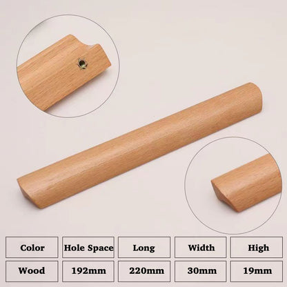 Beech Wood Cabinet Pulls Handle 22mm Screw Cupboard Wardrobe Wooden Pulls