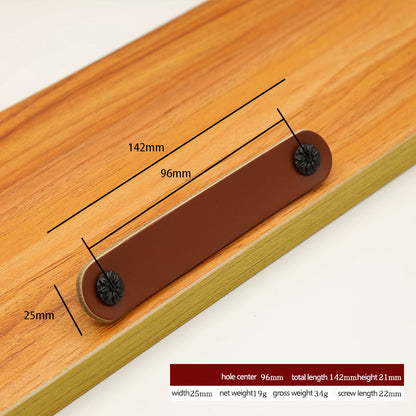 22mm Screw Leather Cabinet Pulls Anti-Collision Wardrobe Drawer Handles Pulls