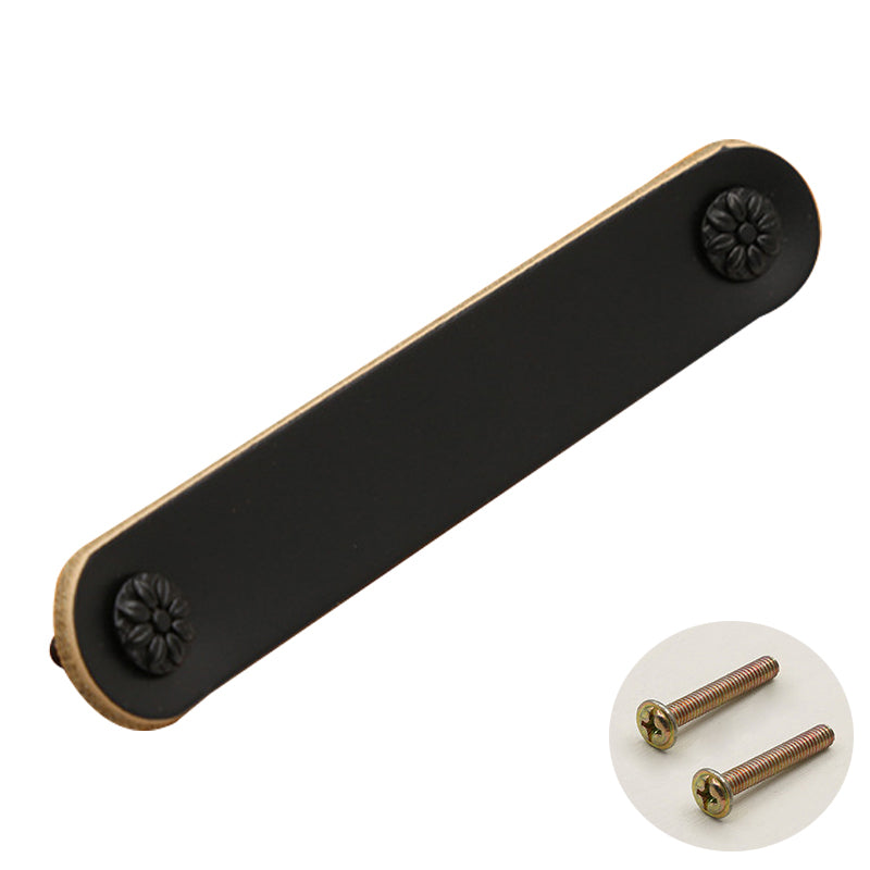 22mm Screw Leather Cabinet Pulls Anti-Collision Wardrobe Drawer Handles Pulls