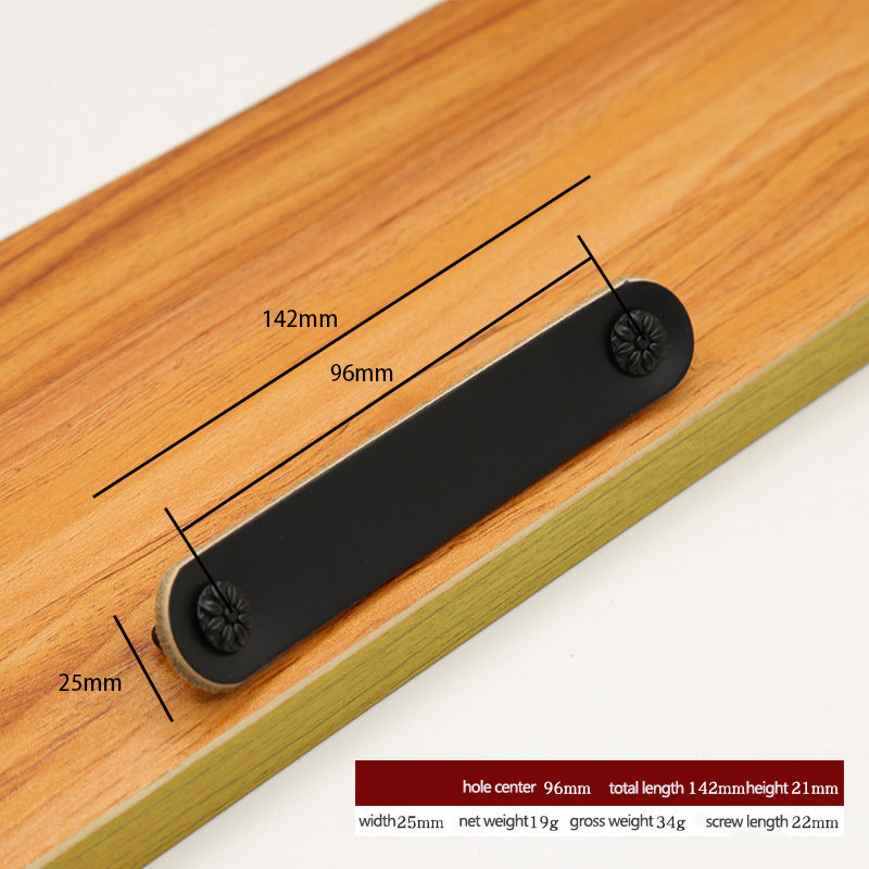 22mm Screw Leather Cabinet Pulls Anti-Collision Wardrobe Drawer Handles Pulls