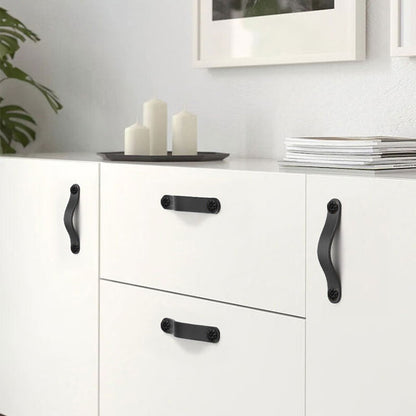 22mm Screw Leather Cabinet Pulls Anti-Collision Wardrobe Drawer Handles Pulls