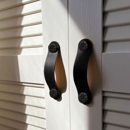 22mm Screw Leather Cabinet Pulls Anti-Collision Wardrobe Drawer Handles Pulls
