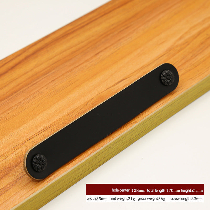 22mm Screw Leather Cabinet Pulls Anti-Collision Wardrobe Drawer Handles Pulls