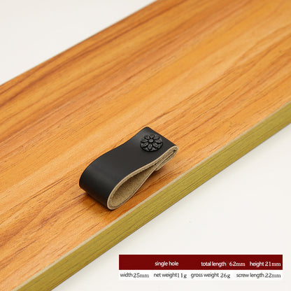 22mm Screw Leather Cabinet Pulls Anti-Collision Wardrobe Drawer Handles Pulls