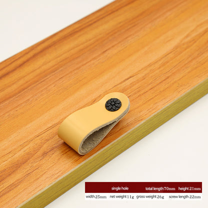 22mm Screw Leather Cabinet Pulls Anti-Collision Wardrobe Drawer Handles Pulls