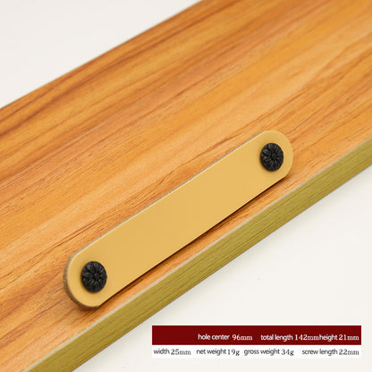22mm Screw Leather Cabinet Pulls Anti-Collision Wardrobe Drawer Handles Pulls