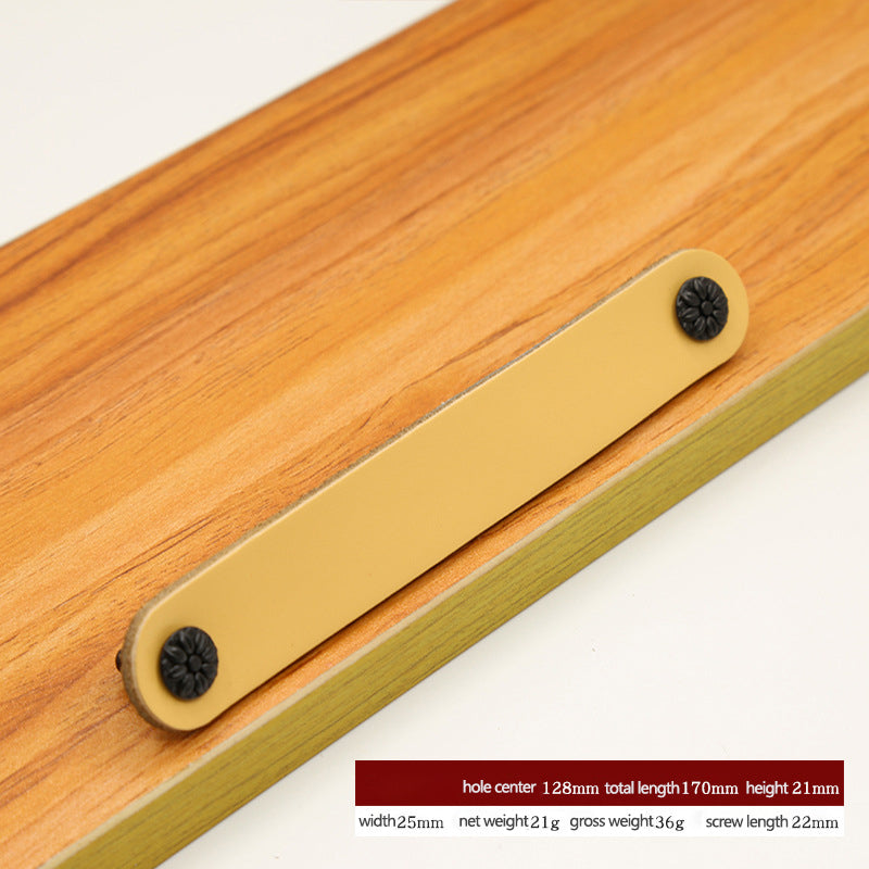 22mm Screw Leather Cabinet Pulls Anti-Collision Wardrobe Drawer Handles Pulls