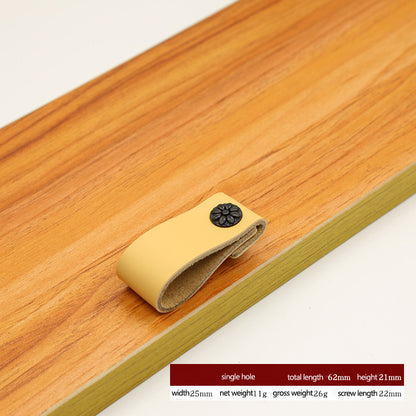 22mm Screw Leather Cabinet Pulls Anti-Collision Wardrobe Drawer Handles Pulls