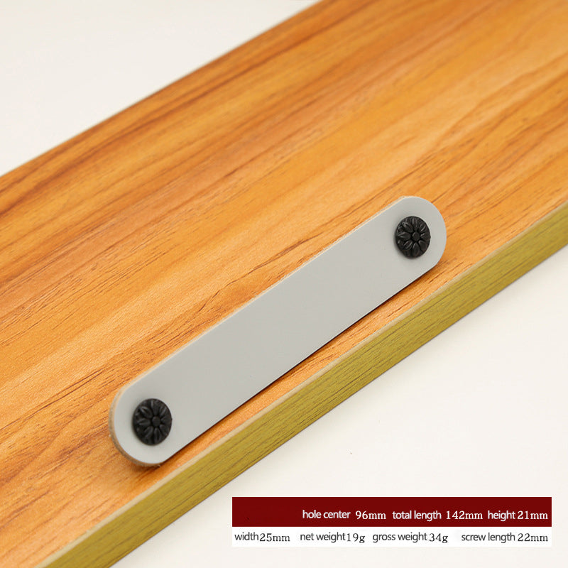 22mm Screw Leather Cabinet Pulls Anti-Collision Wardrobe Drawer Handles Pulls