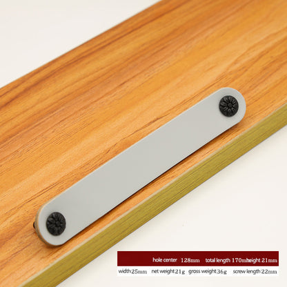 22mm Screw Leather Cabinet Pulls Anti-Collision Wardrobe Drawer Handles Pulls