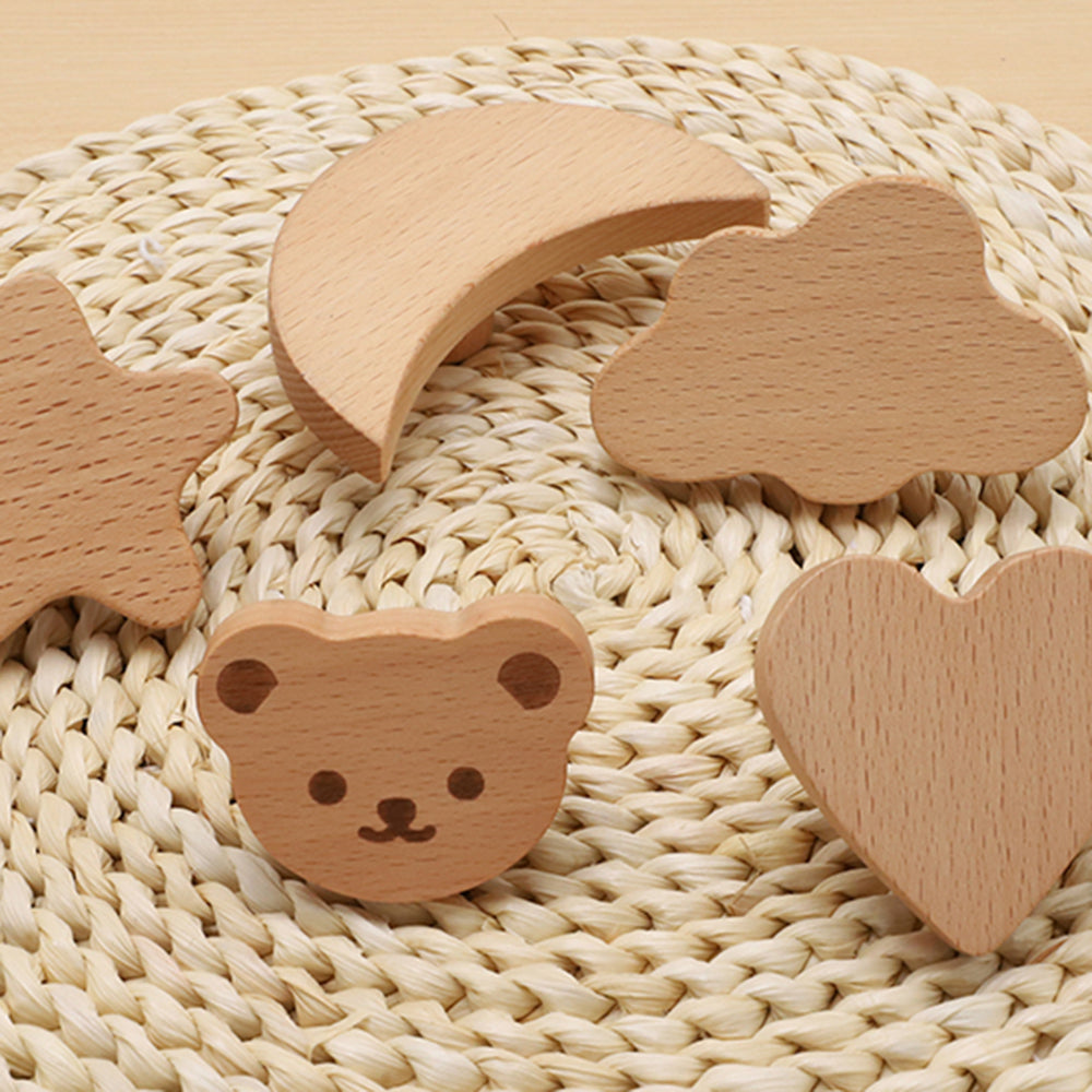 Kids Room Wardrobe Wood Knob Cabinet Drawer Furniture Cartoon Pull Handle, Screw Size: 4*25mm