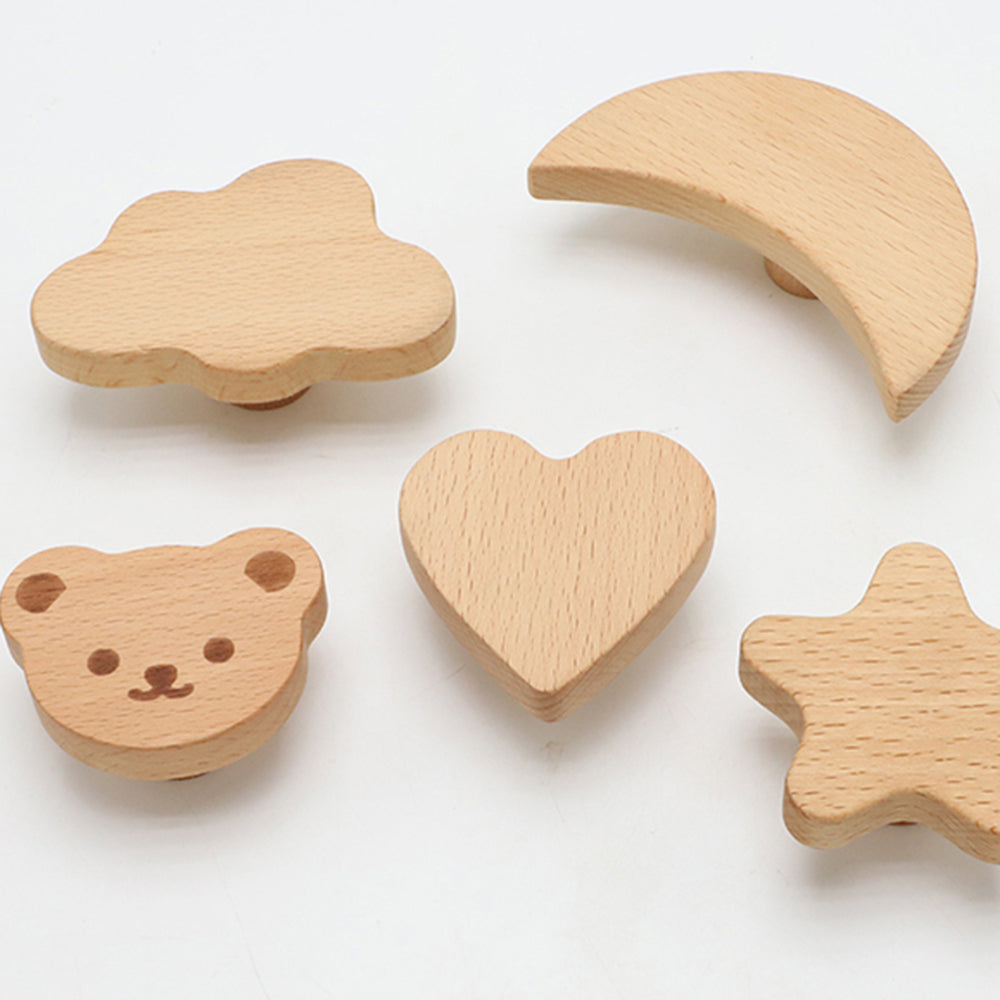 Kids Room Wardrobe Wood Knob Cabinet Drawer Furniture Cartoon Pull Handle, Screw Size: 4*25mm