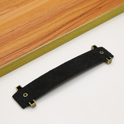 Cabinet Leather Handle Wardrobe Pull Retro Drawer Kitchen Furniture Leather Knob with 22mm Screw