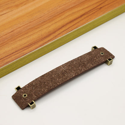 Cabinet Leather Handle Wardrobe Pull Retro Drawer Kitchen Furniture Leather Knob with 22mm Screw