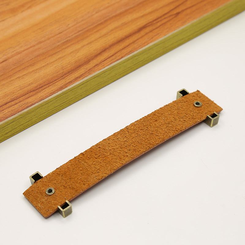 Cabinet Leather Handle Wardrobe Pull Retro Drawer Kitchen Furniture Leather Knob with 22mm Screw