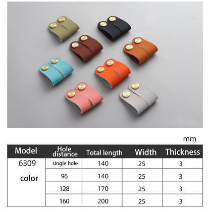 Nordic Style Cabinet Handles Pulls PU Leather Anti-Collision Drawer Pulls with 22mm Screw