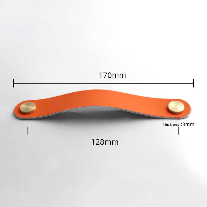 Nordic Style Cabinet Handles Pulls PU Leather Anti-Collision Drawer Pulls with 22mm Screw