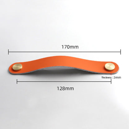 Nordic Style Cabinet Handles Pulls PU Leather Anti-Collision Drawer Pulls with 22mm Screw