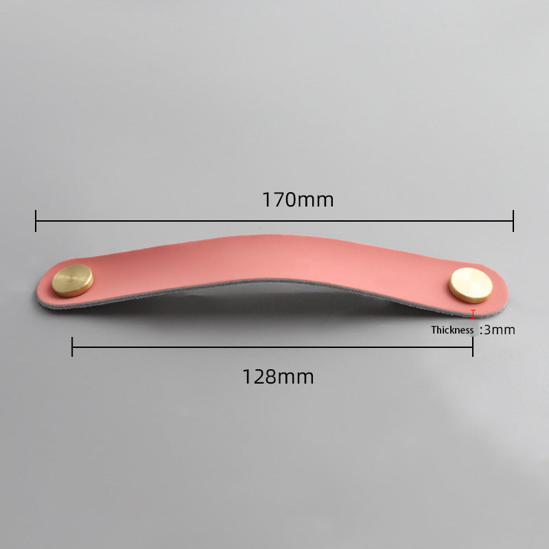 Nordic Style Cabinet Handles Pulls PU Leather Anti-Collision Drawer Pulls with 22mm Screw