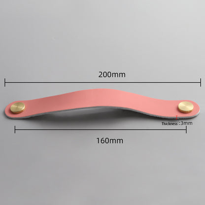 Nordic Style Cabinet Handles Pulls PU Leather Anti-Collision Drawer Pulls with 22mm Screw