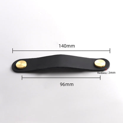 Nordic Style Cabinet Handles Pulls PU Leather Anti-Collision Drawer Pulls with 22mm Screw