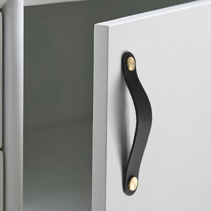 Nordic Style Cabinet Handles Pulls PU Leather Anti-Collision Drawer Pulls with 22mm Screw