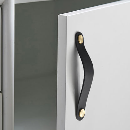 Nordic Style Cabinet Handles Pulls PU Leather Anti-Collision Drawer Pulls with 22mm Screw
