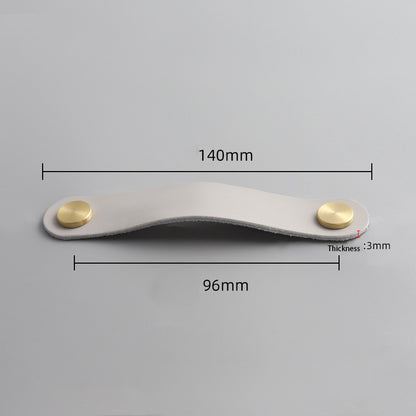 Nordic Style Cabinet Handles Pulls PU Leather Anti-Collision Drawer Pulls with 22mm Screw