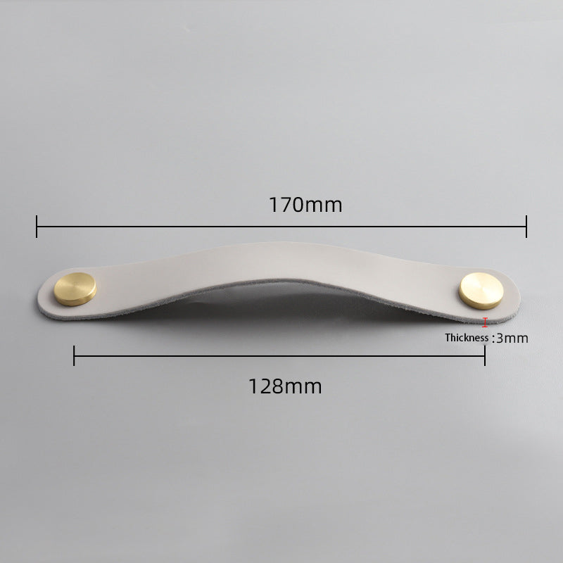 Nordic Style Cabinet Handles Pulls PU Leather Anti-Collision Drawer Pulls with 22mm Screw