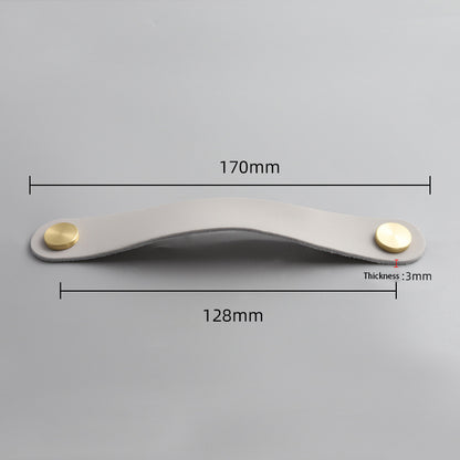 Nordic Style Cabinet Handles Pulls PU Leather Anti-Collision Drawer Pulls with 22mm Screw