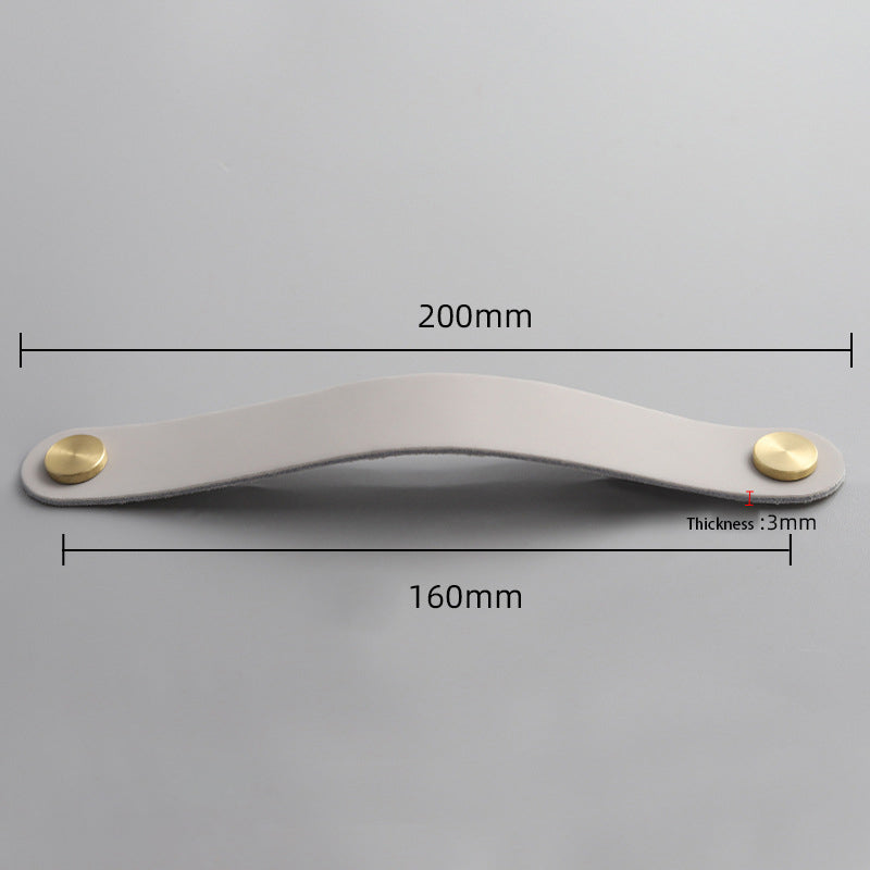 Nordic Style Cabinet Handles Pulls PU Leather Anti-Collision Drawer Pulls with 22mm Screw