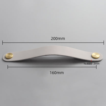 Nordic Style Cabinet Handles Pulls PU Leather Anti-Collision Drawer Pulls with 22mm Screw