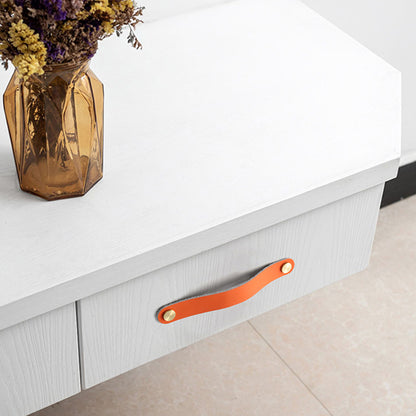 Nordic Style Cabinet Handles Pulls PU Leather Anti-Collision Drawer Pulls with 22mm Screw