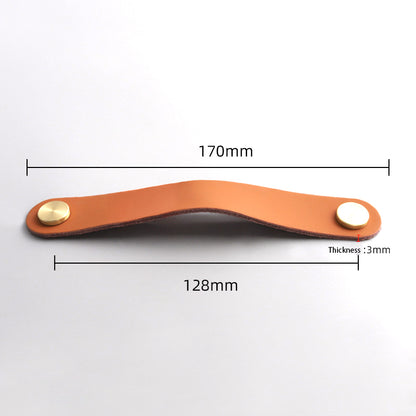 Nordic Style Cabinet Handles Pulls PU Leather Anti-Collision Drawer Pulls with 22mm Screw