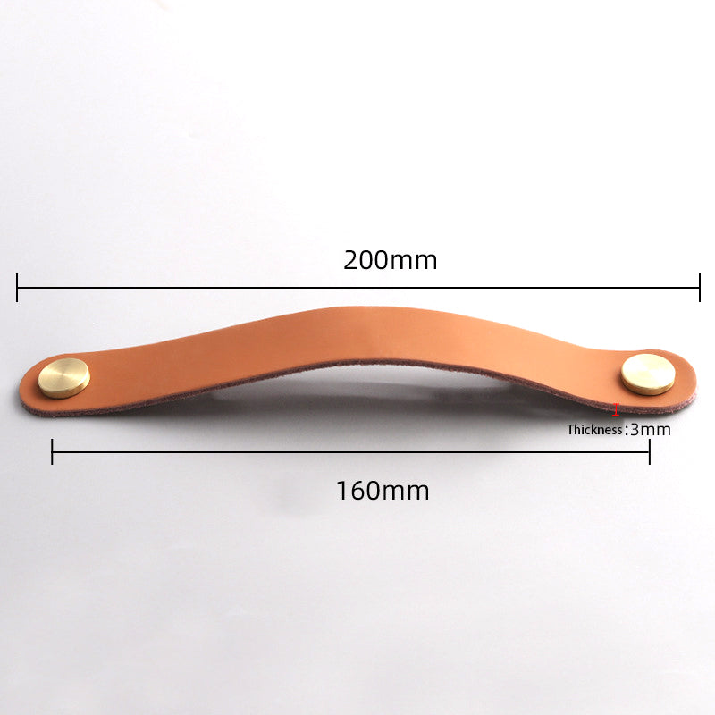Nordic Style Cabinet Handles Pulls PU Leather Anti-Collision Drawer Pulls with 22mm Screw