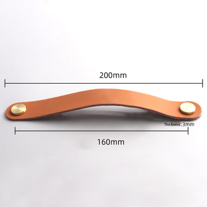 Nordic Style Cabinet Handles Pulls PU Leather Anti-Collision Drawer Pulls with 22mm Screw