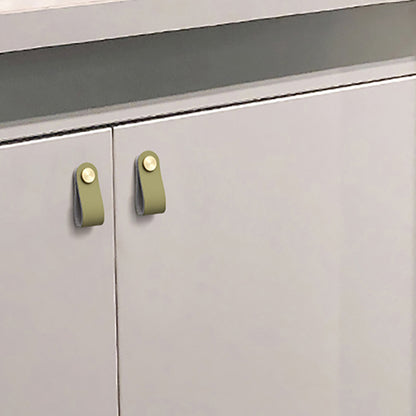 Nordic Style Cabinet Handles Pulls PU Leather Anti-Collision Drawer Pulls with 22mm Screw