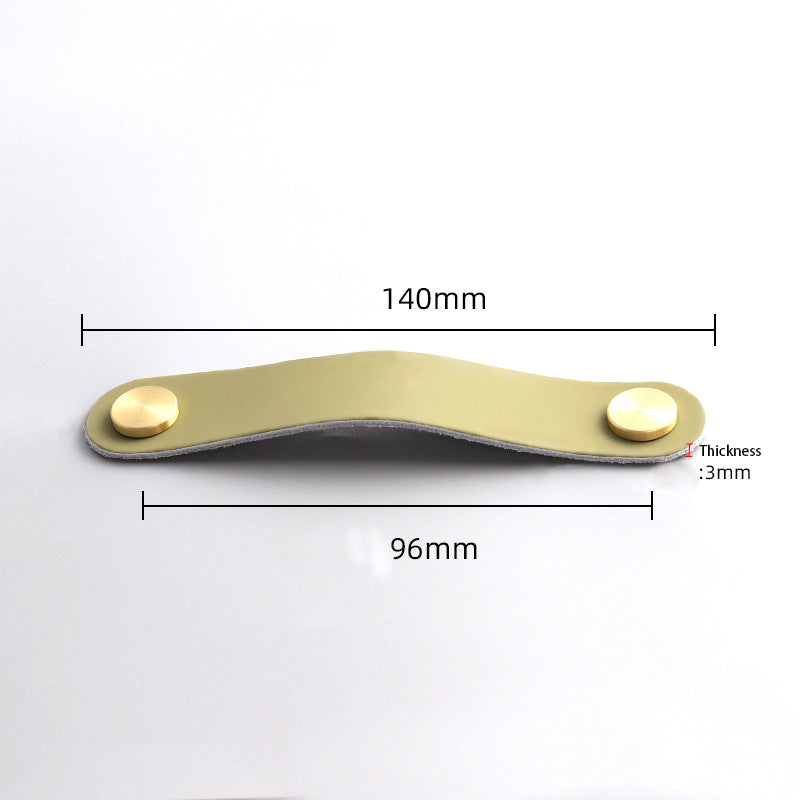 Nordic Style Cabinet Handles Pulls PU Leather Anti-Collision Drawer Pulls with 22mm Screw
