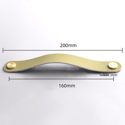 Nordic Style Cabinet Handles Pulls PU Leather Anti-Collision Drawer Pulls with 22mm Screw